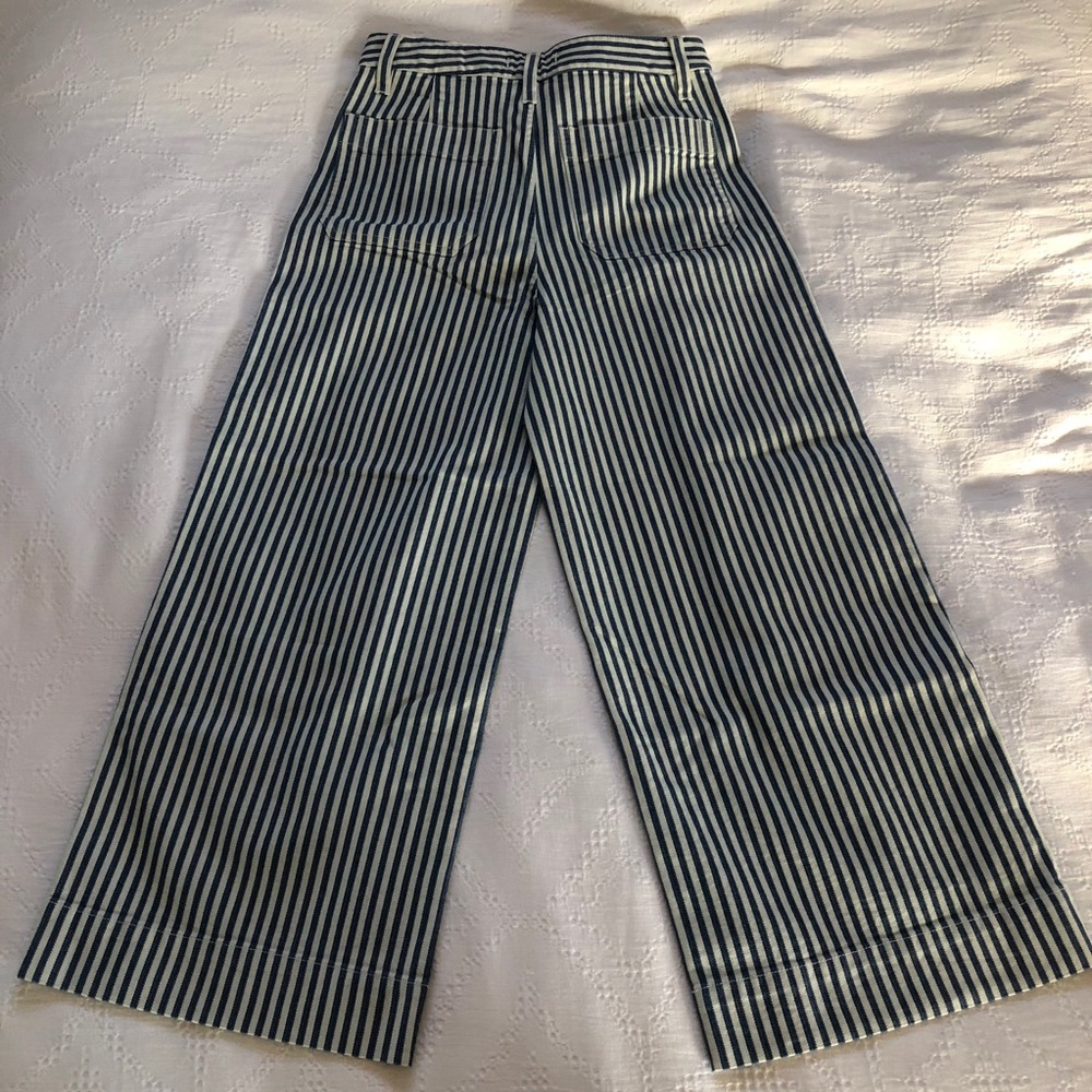 Madewell Blue and White Striped Wide-Leg Jeans - Picture 4 of 4